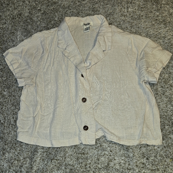 Cream Button-Up Shirt - Picture 1 of 3